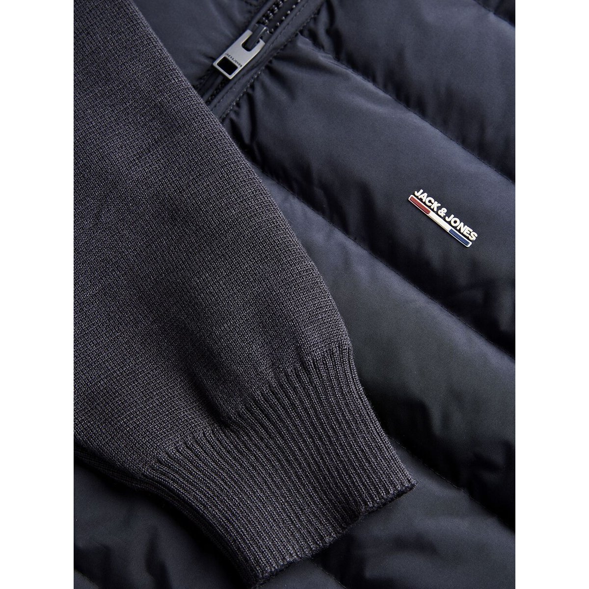 Chaqueta acolchada híbrida para entretiempo azul marino, JACK & JONES