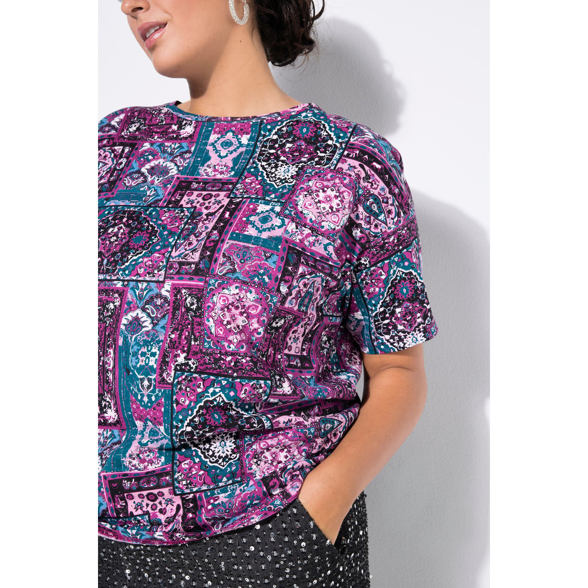 T-shirt oversize, imprimé à fleurs mûres, STUDIO UNTOLD