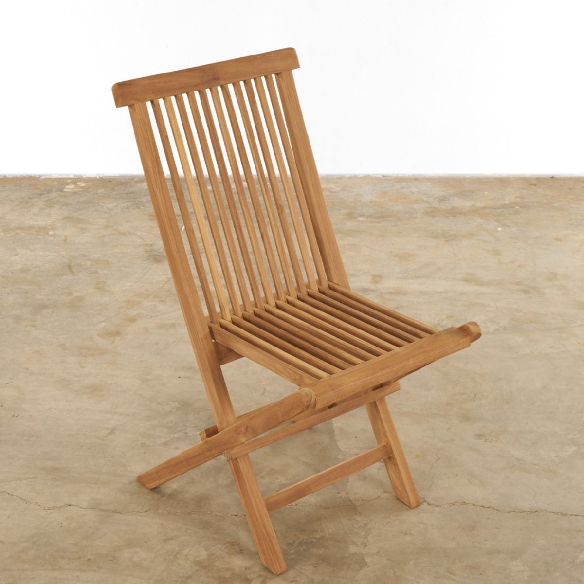 Ensemble de 2 chaises pliantes en teck massif Audrey naturel, WANDA COLLECTION