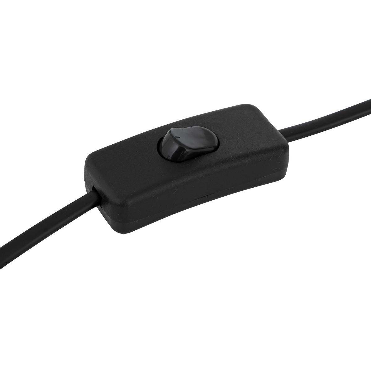 Lampe à poser en grès abat-jour en tissu ovale MONIA noir, ATMOSPHERA