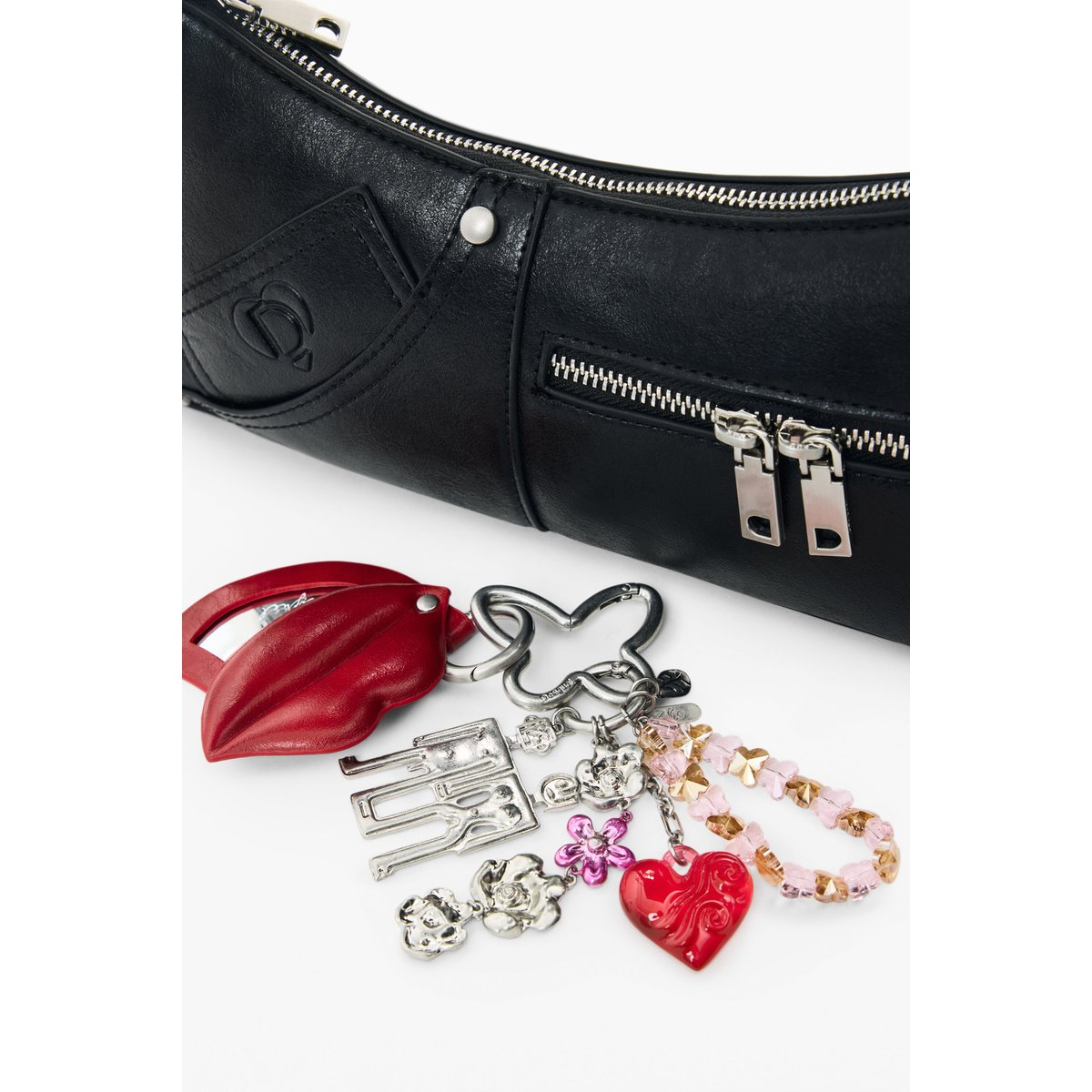 Petit sac effet cuir noir, DESIGUAL