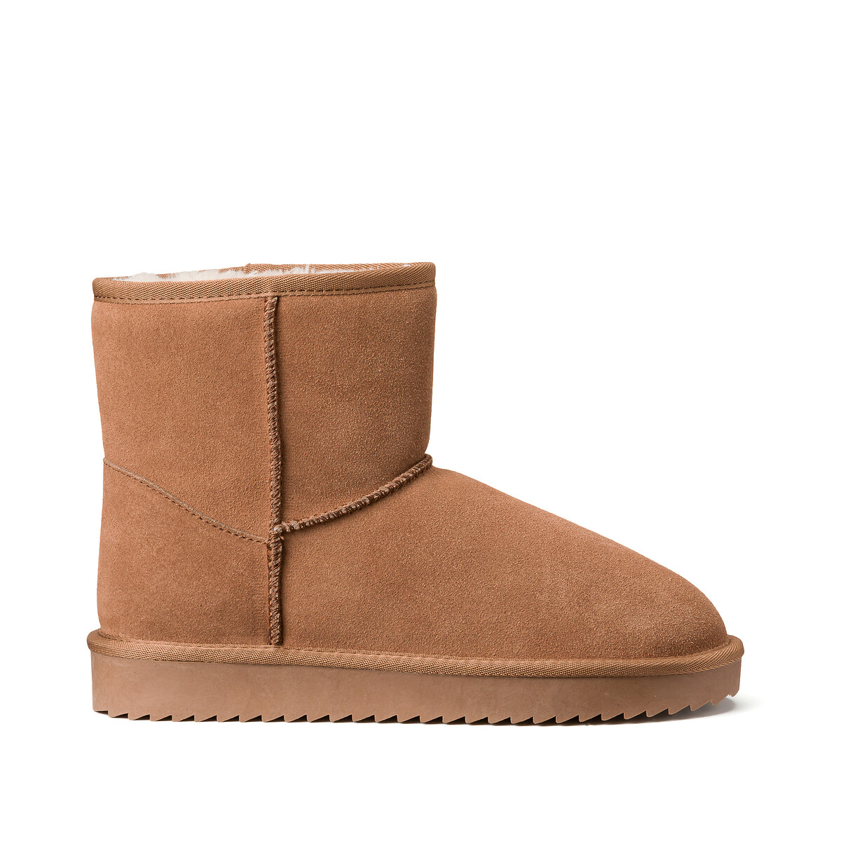 Gevoerde leren boots camel, LA REDOUTE COLLECTIONS