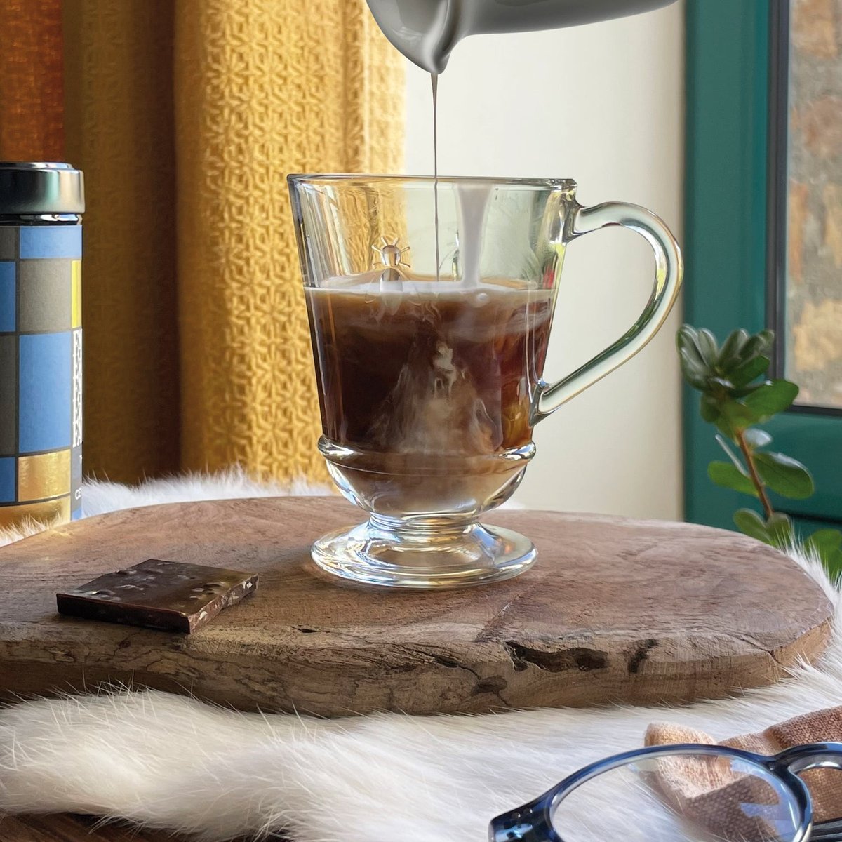 Lot de 6 mugs, ABEILLE transparent, LA ROCHERE