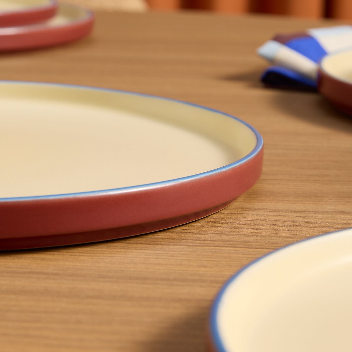 MADE.COM Set of 4 Allesio Dinner Plates in Brown brown , MADE