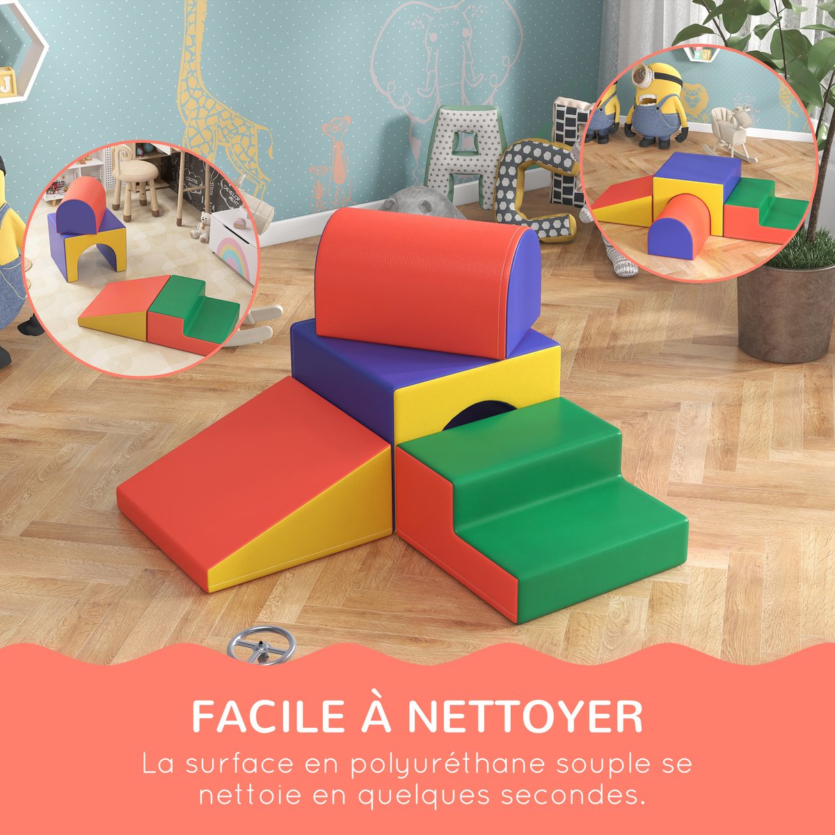 Ensemble de jeux souples pour enfants multicolore, HOMCOM