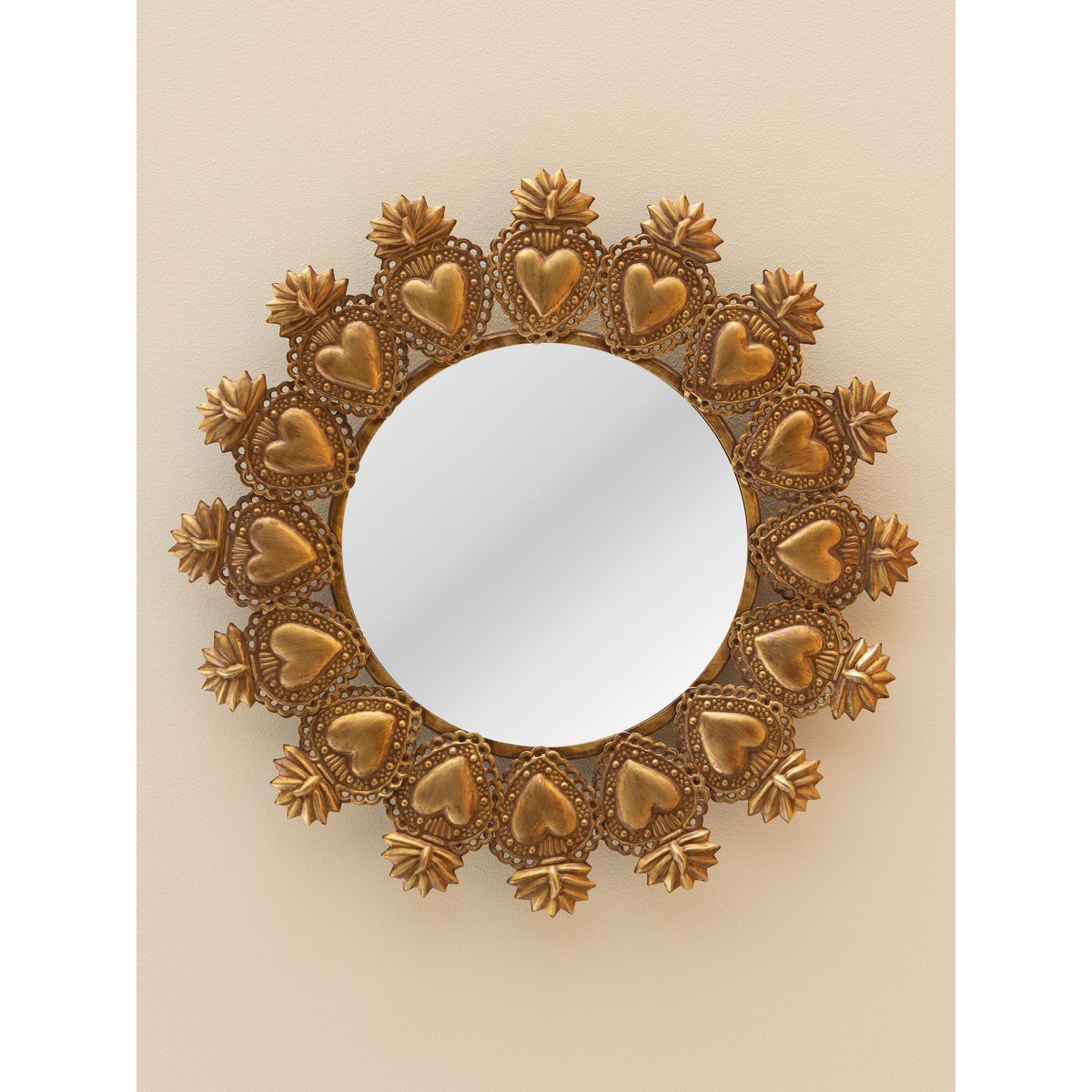 Miroir en métal D'EX-VOTO or, CHEHOMA