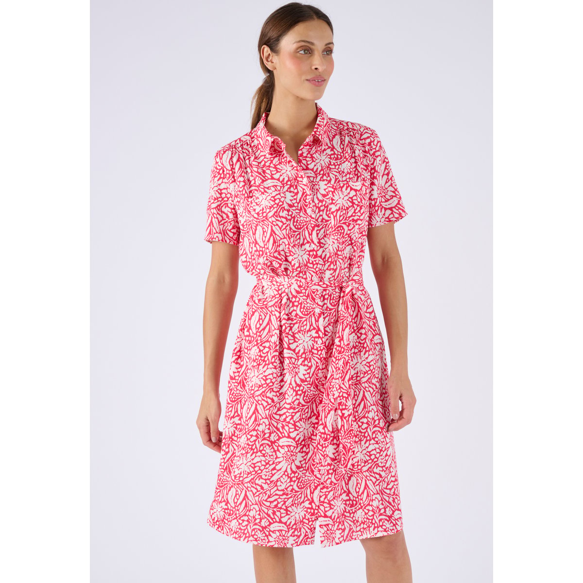 Robe-chemise imprimée CLIMATYL rose fleuri, DAMART