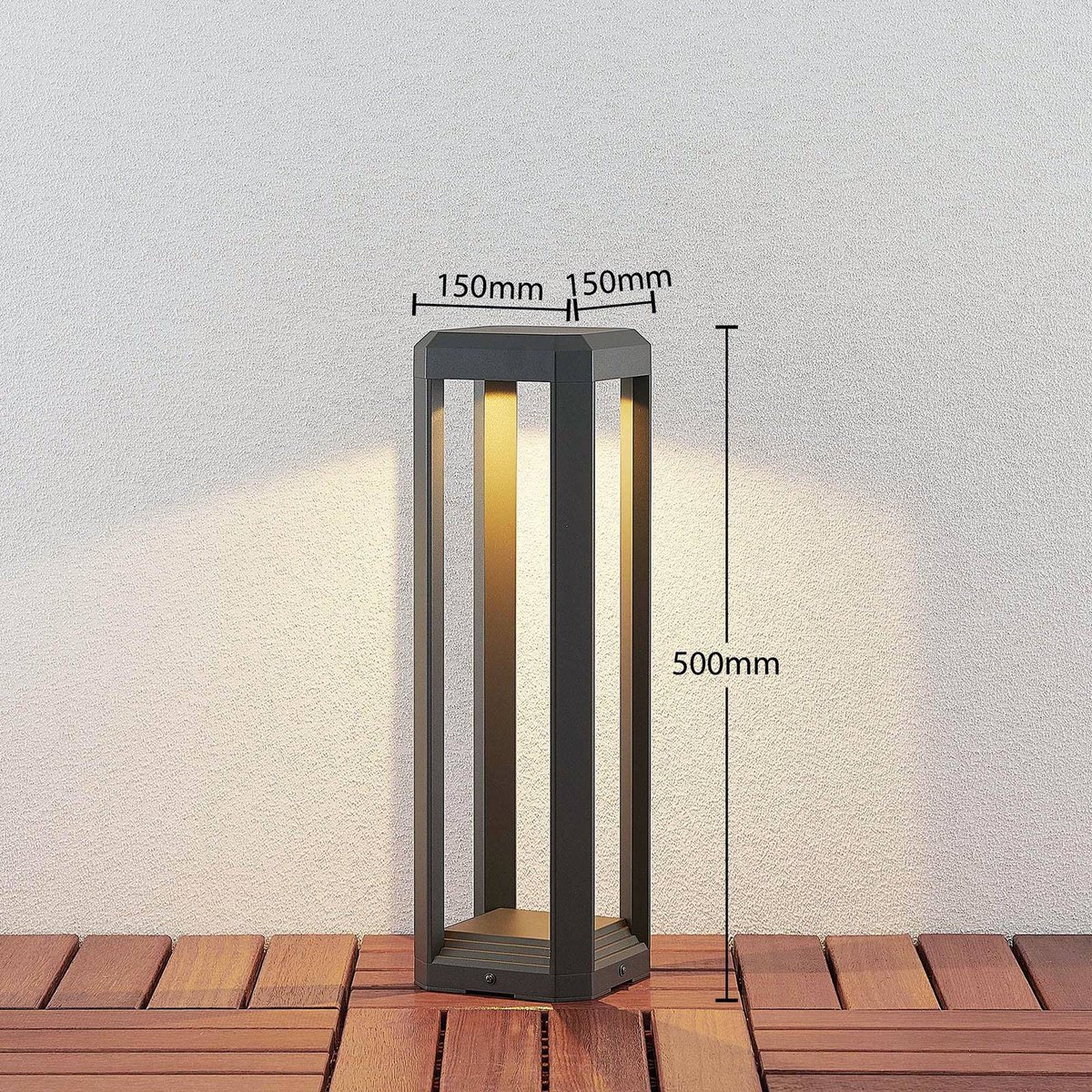 Luminaire extérieur en aluminium moderneLED anthracite, LUCANDE
