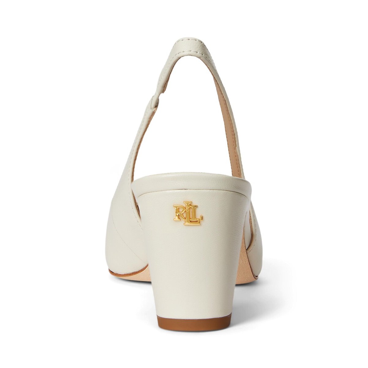Escarpins slingback en cuir Klaire blanc, LAUREN RALPH LAUREN