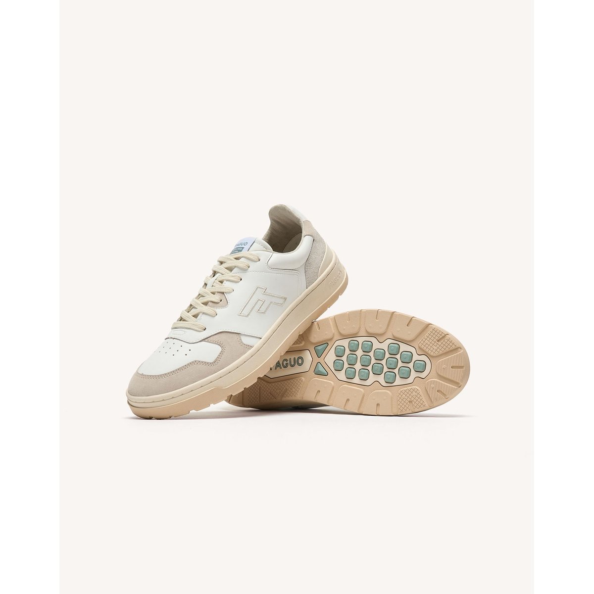 Baskets basses en cuir blanc, FAGUO