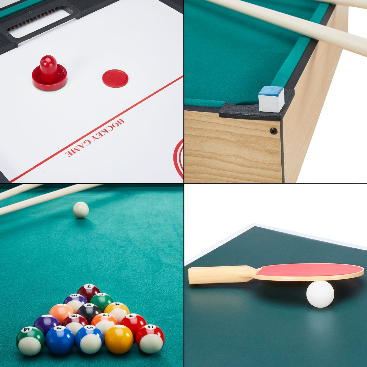 Table multi jeux pliable 4 en 1 ados - Baby-foot - Billard ... bois, KANGUI