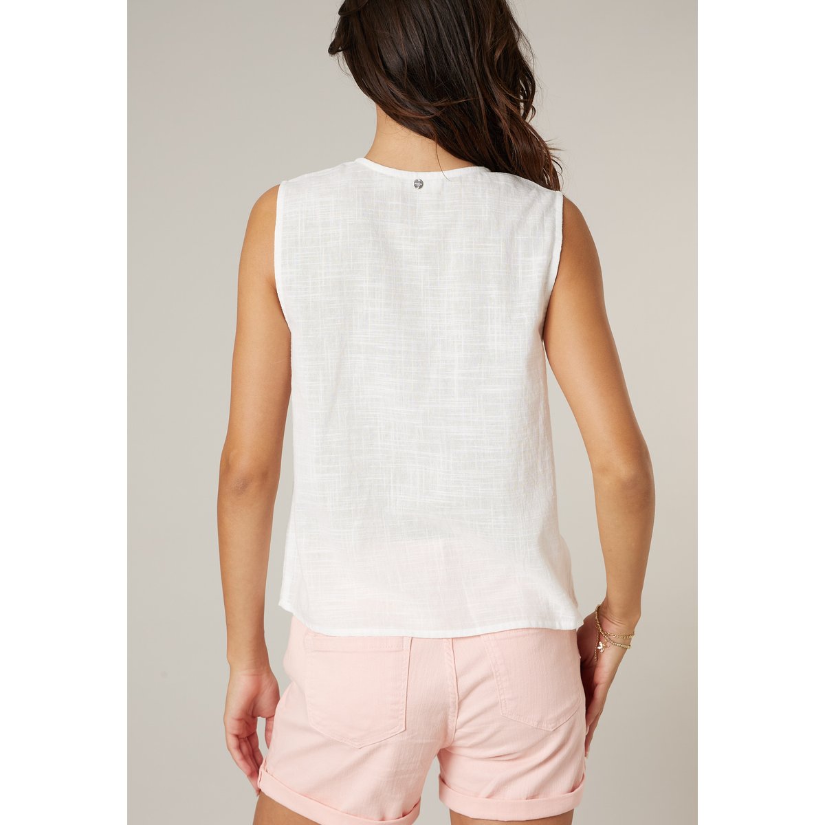 Blouse femme en coton LANIKAI off white, DEELUXE