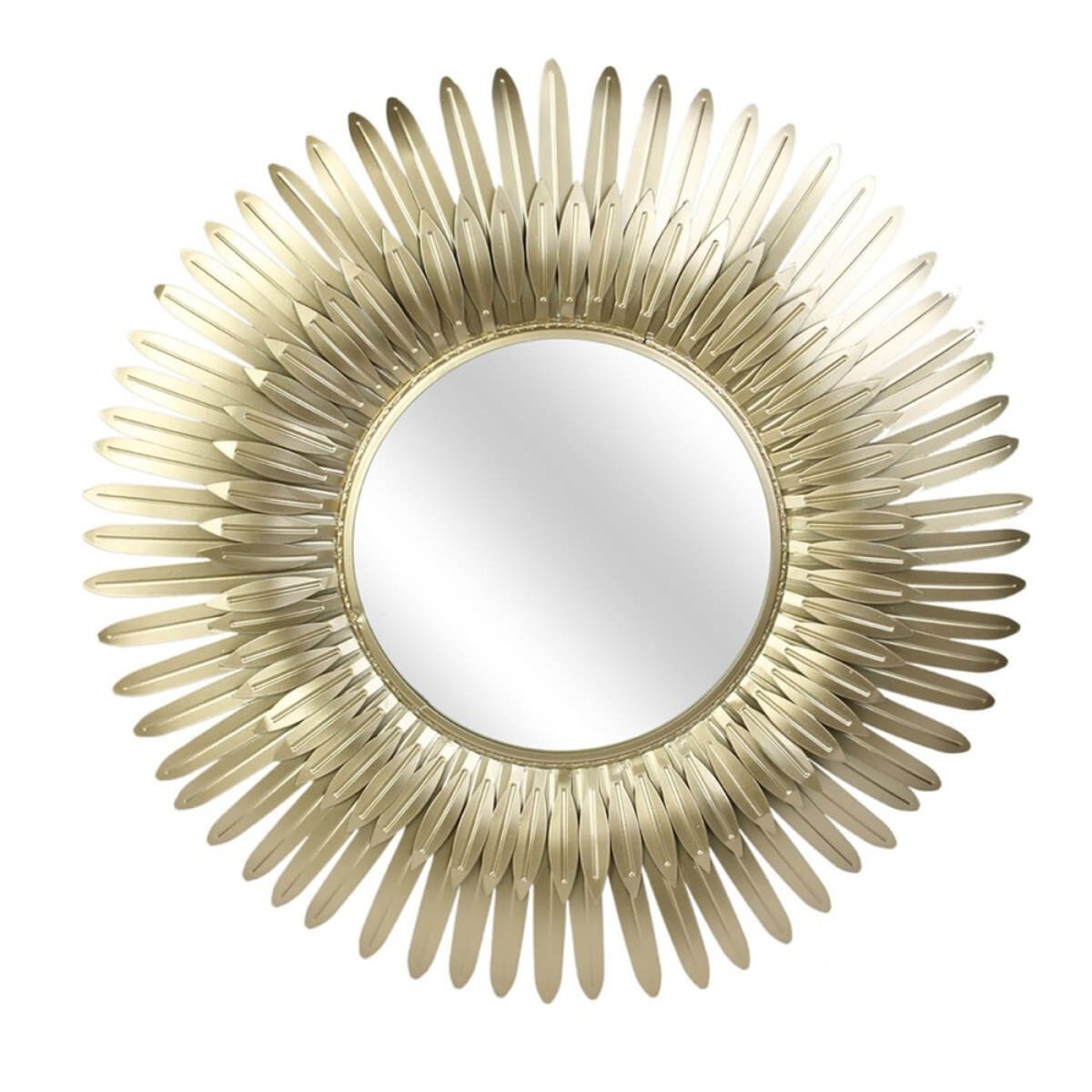 Miroir Plumes Dorées D53 or, DECORATIE