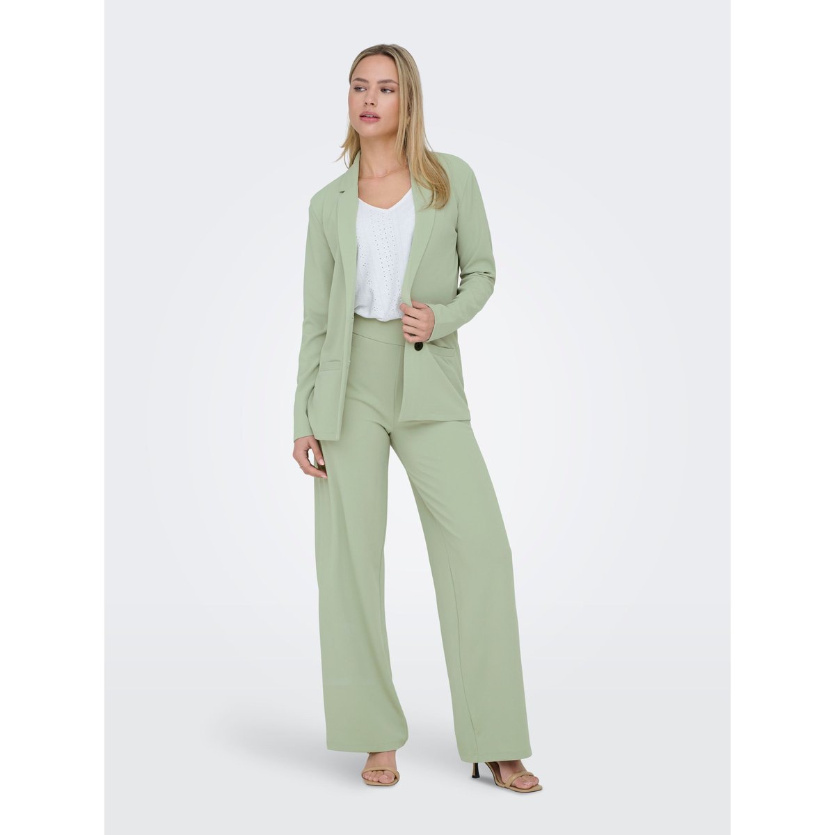 Blazer long, boutonné grise - desert sage 1, JDY