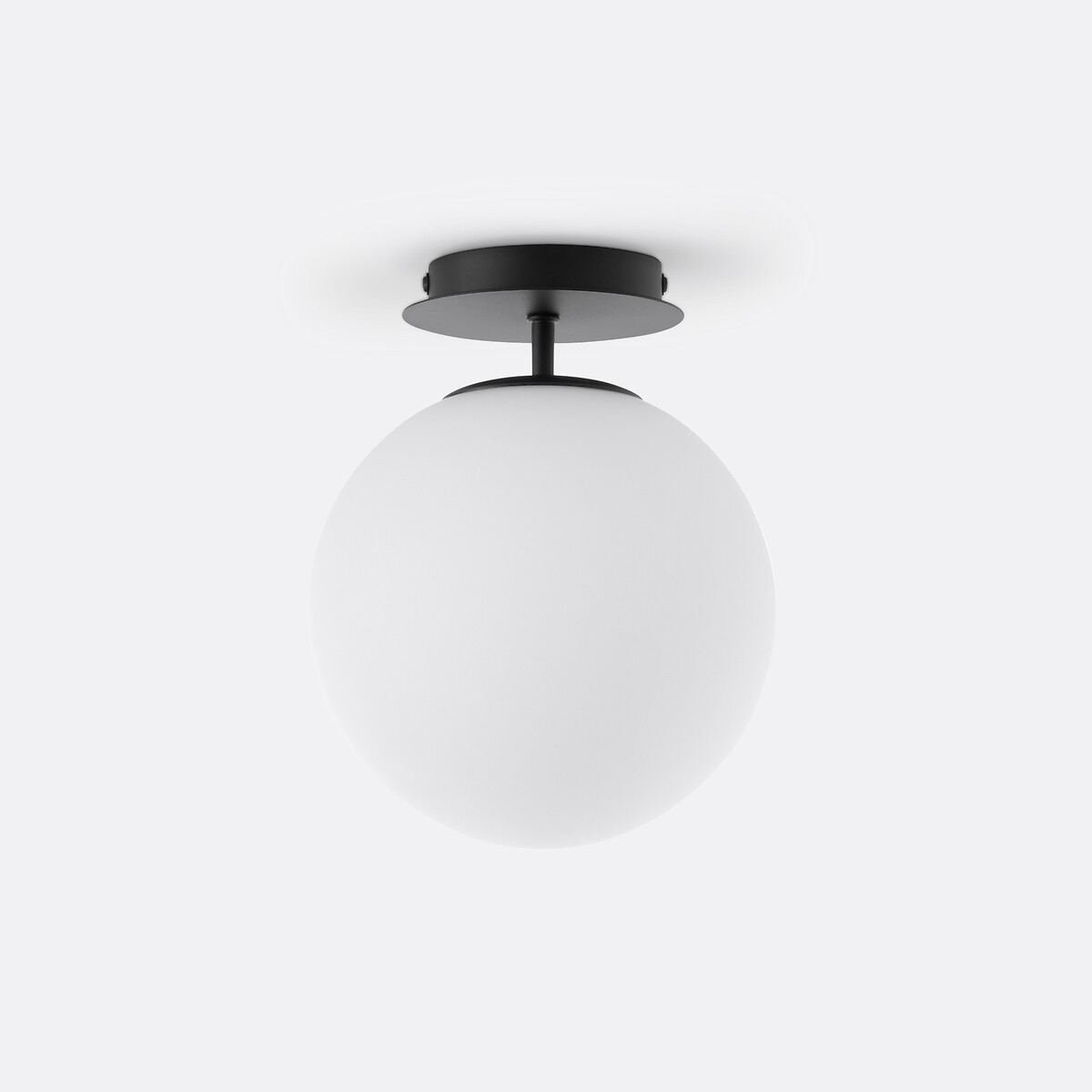 Plafonnier ou applique, métal fer et verre opaline, ATEA noir/blanc, LA REDOUTE INTERIEURS