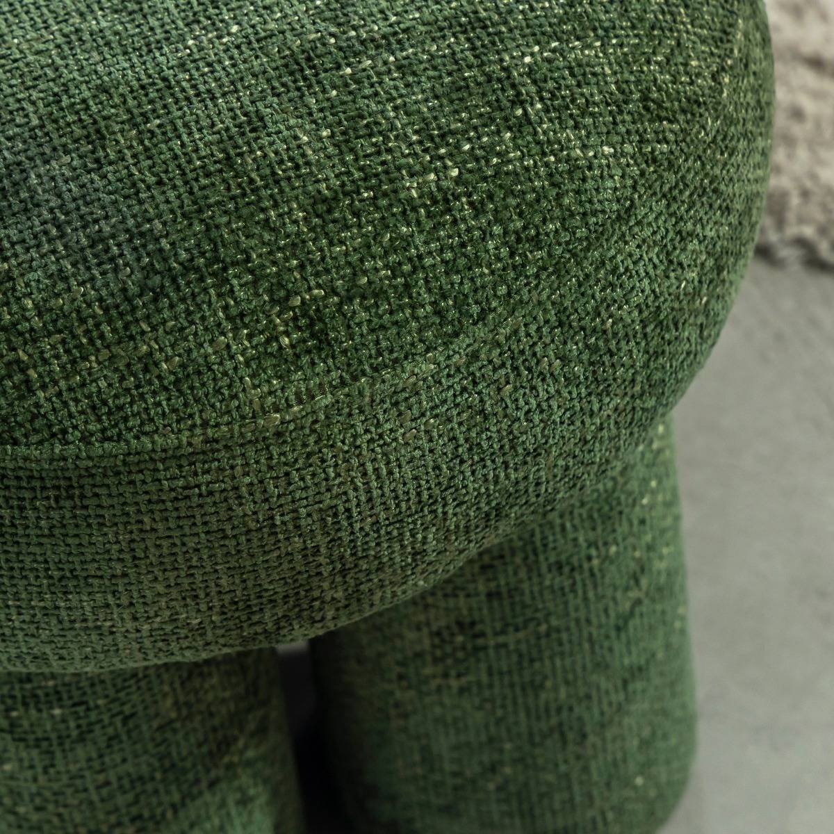 Petit tabouret en tissu TOBY vert, MADE IN MEUBLES