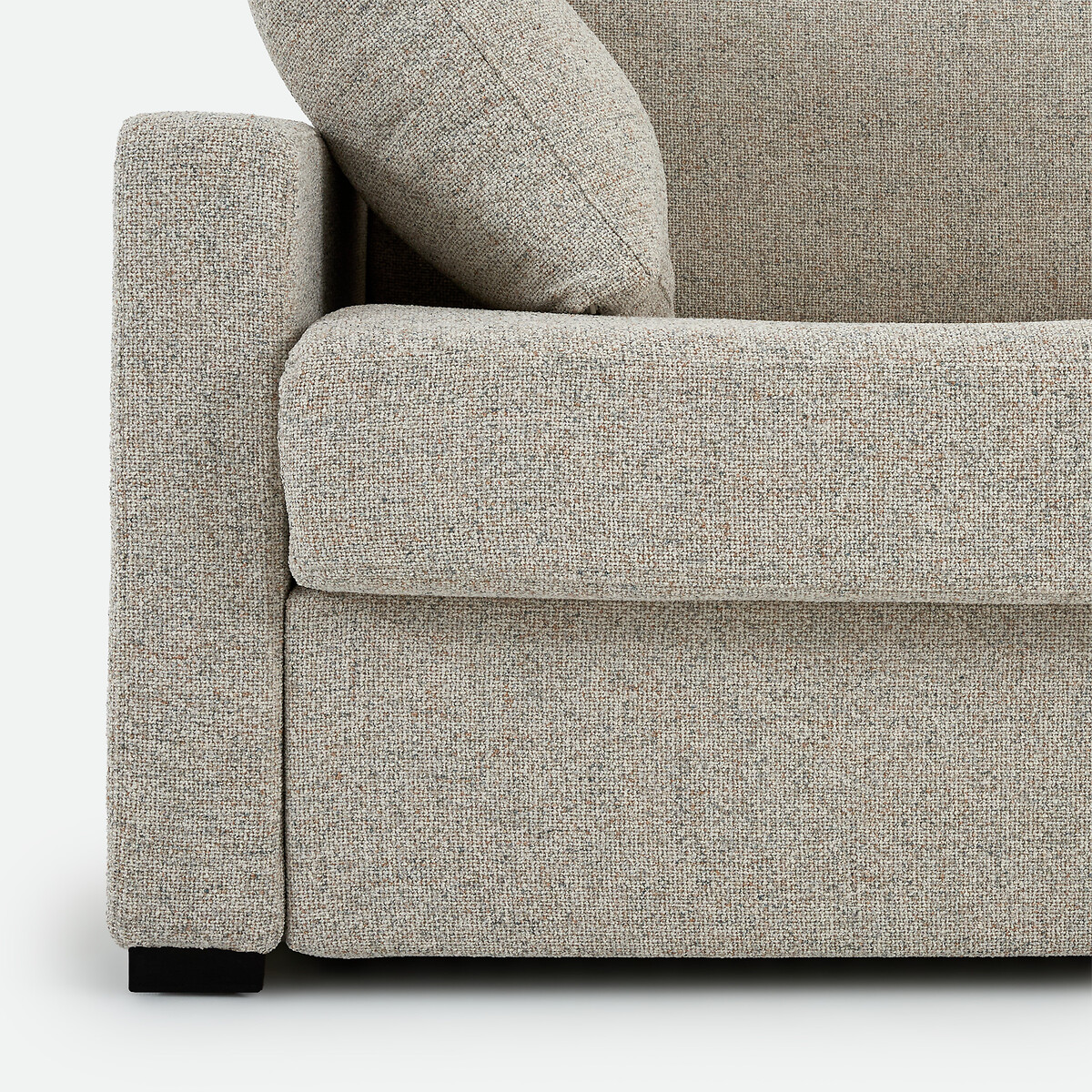 Canapé d'angle, convertible, 4 places, Premium HR, tissu texturé moucheté TIMOR ecru/bleu, LA REDOUTE INTERIEURS
