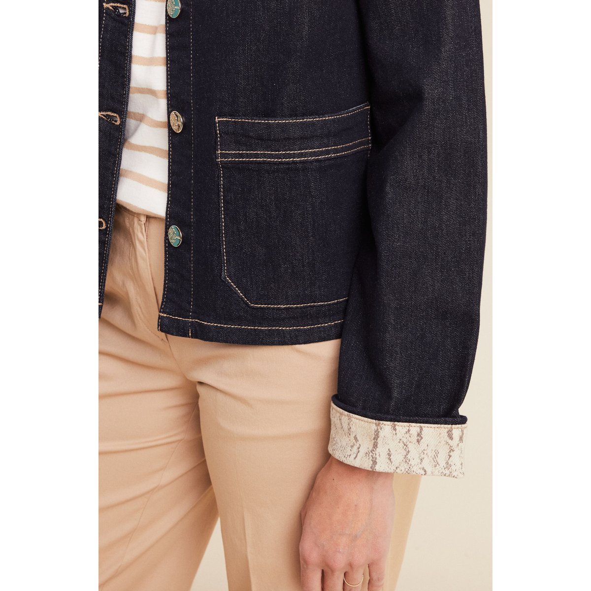 Veste sans col denim brut, BREAL