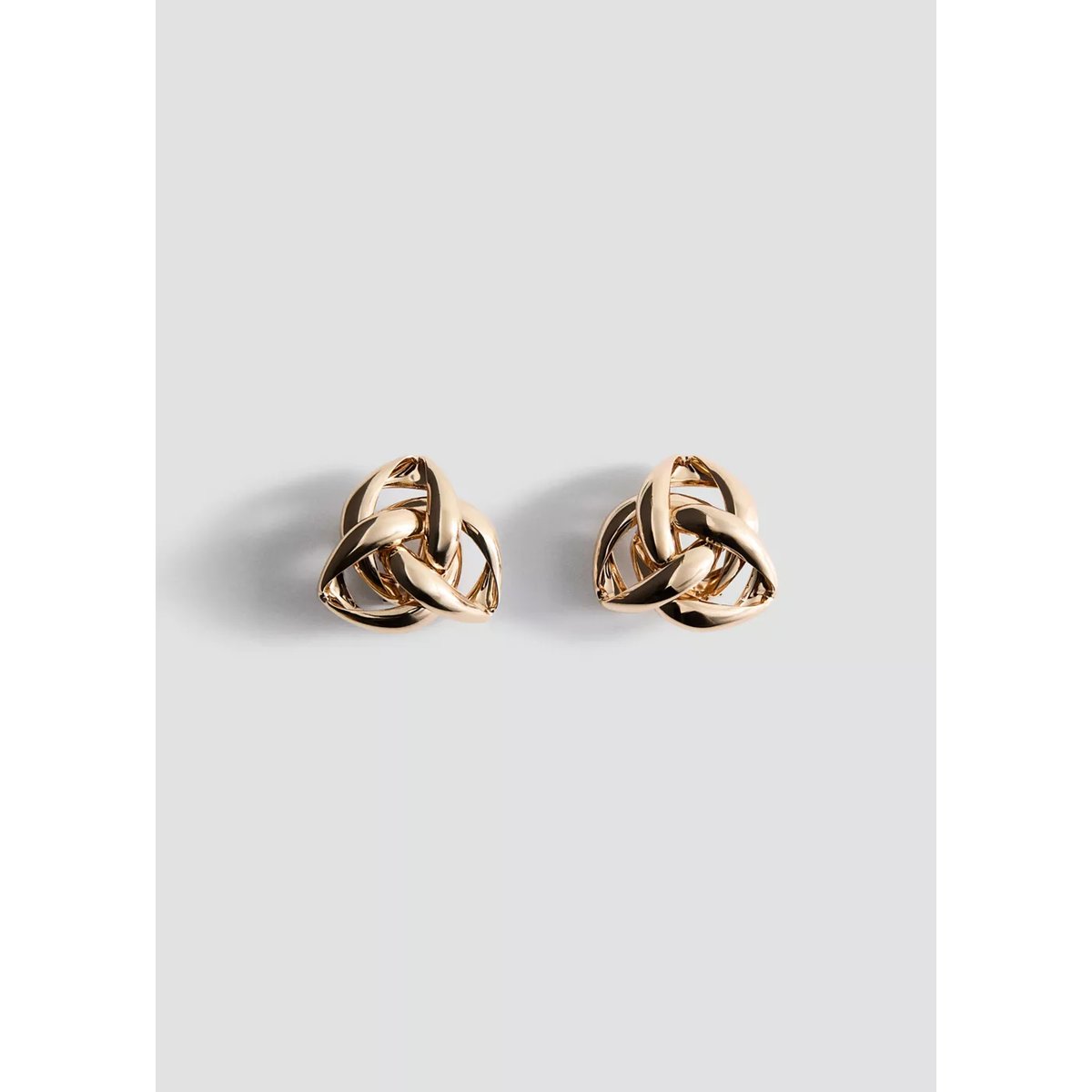 Boucles d'oreilles nœud entrelacé or, MANGO