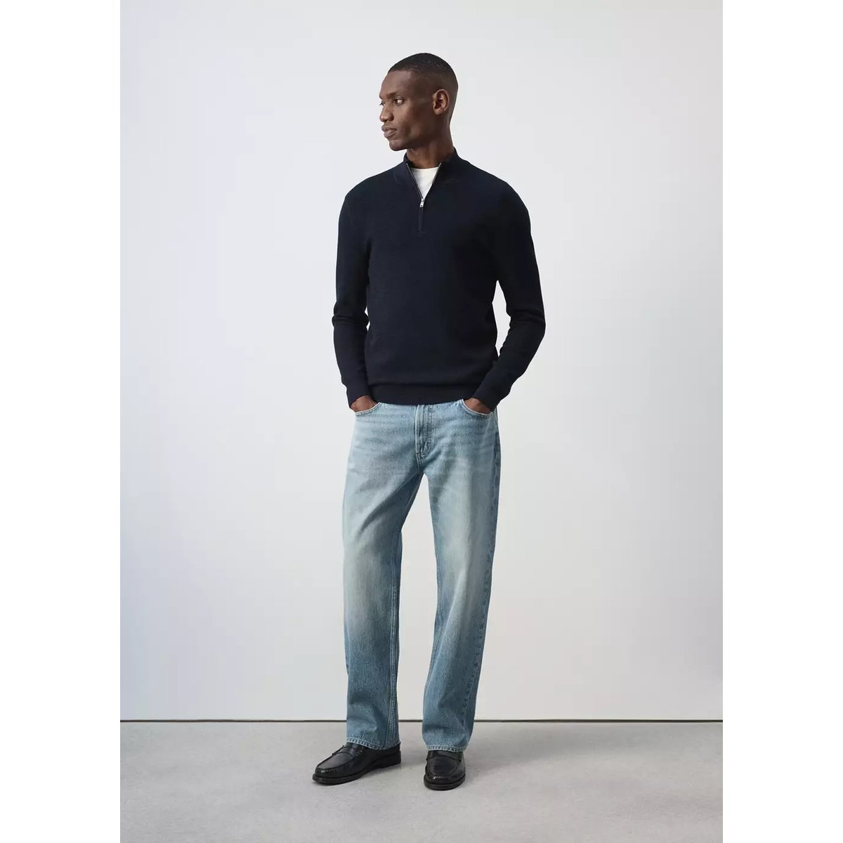 Jean Moby relaxed fit délavé clair bleu moyen vintage, MANGO MAN