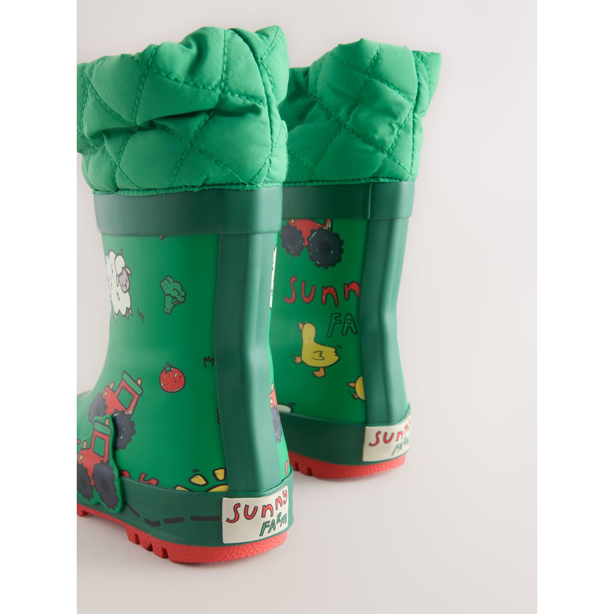 Bottes de pluie en caoutchouc à revers ferme verte, NEXT