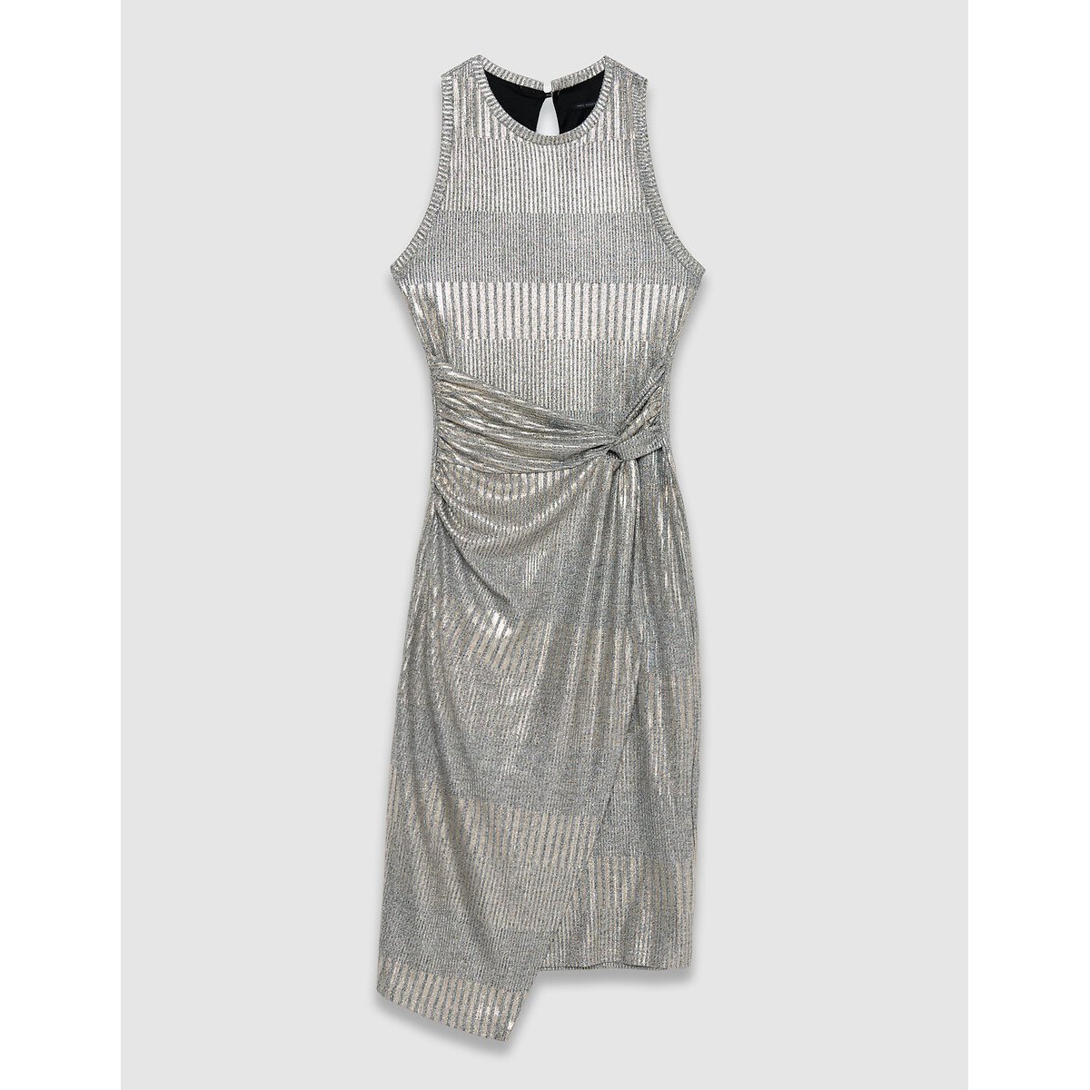 Sleeveless Iridescent Midi Dress with Crew Neck sand marl, IKKS