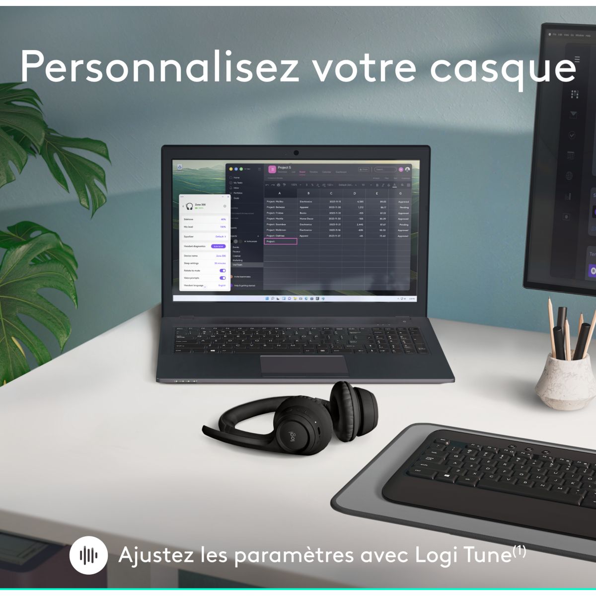 Micro-casque Zone 300 Bluetooth Noir noir, LOGITECH