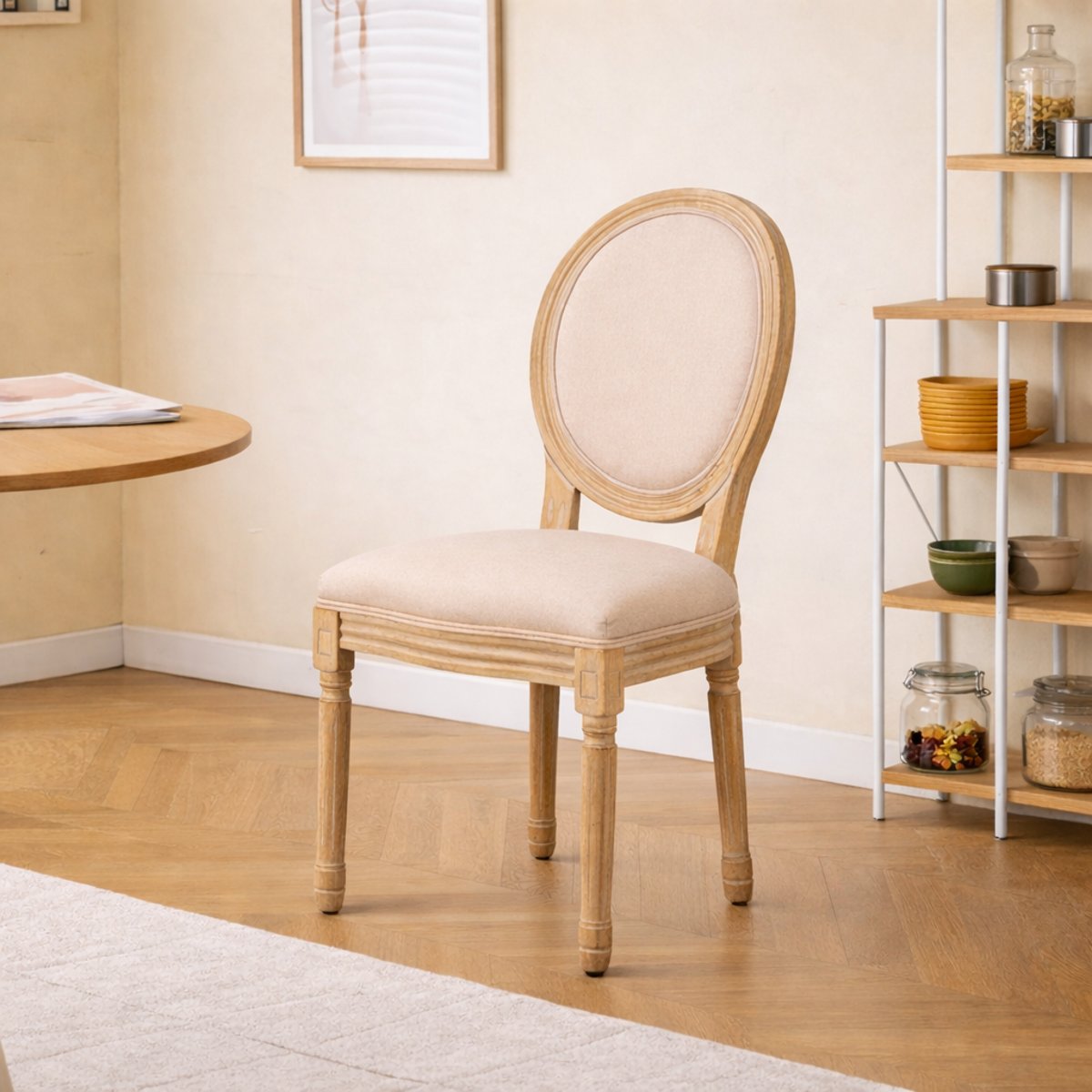 Lot de 2 chaises classiques, RICHELIEU beige, NORDLYS