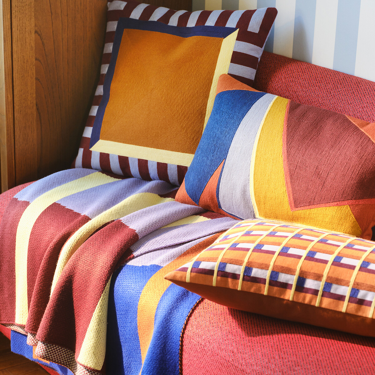 Colcha en jacquard geométrico, LOTTEN multicolor, LA REDOUTE INTERIEURS
