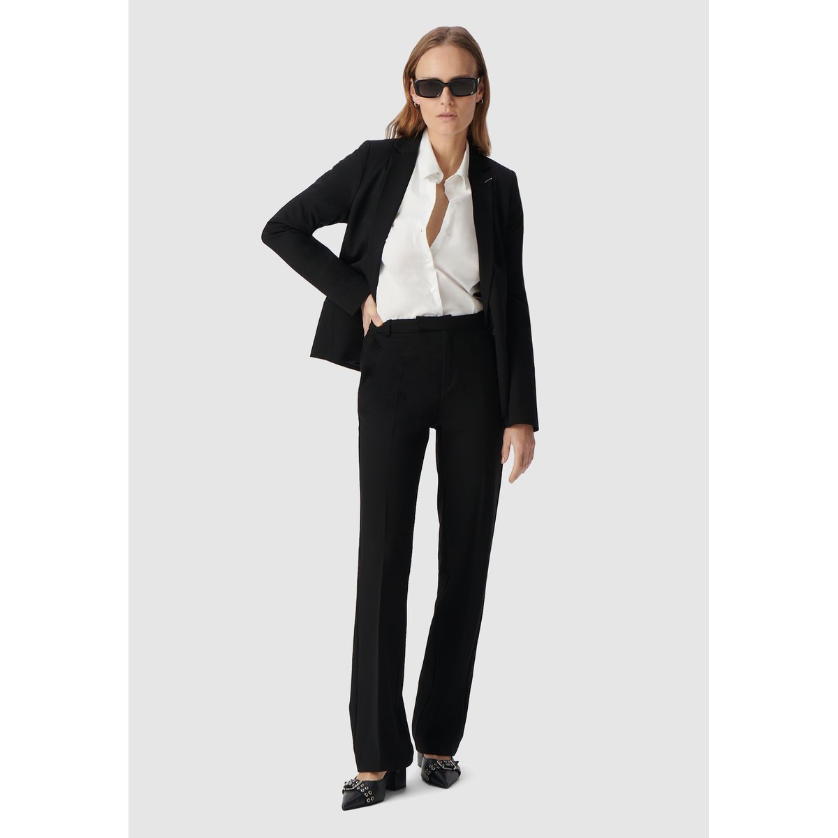 Pantalon de costume ajusté maille Milano BUSINESS COLLECTION noir, IKKS