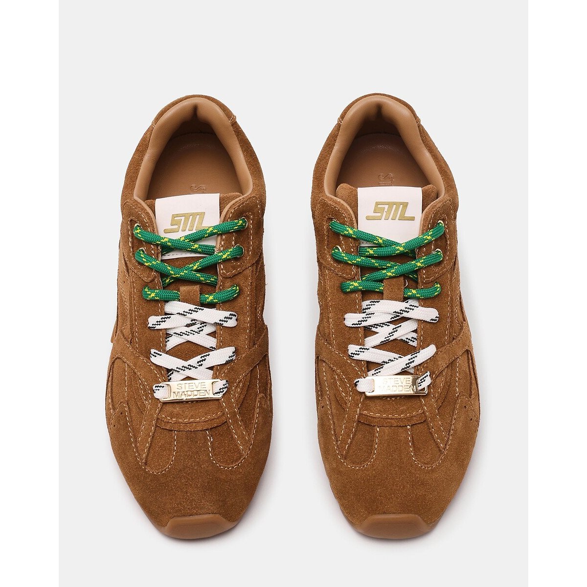 Baskets en cuir suède Asiel, double lacets camel, STEVE MADDEN