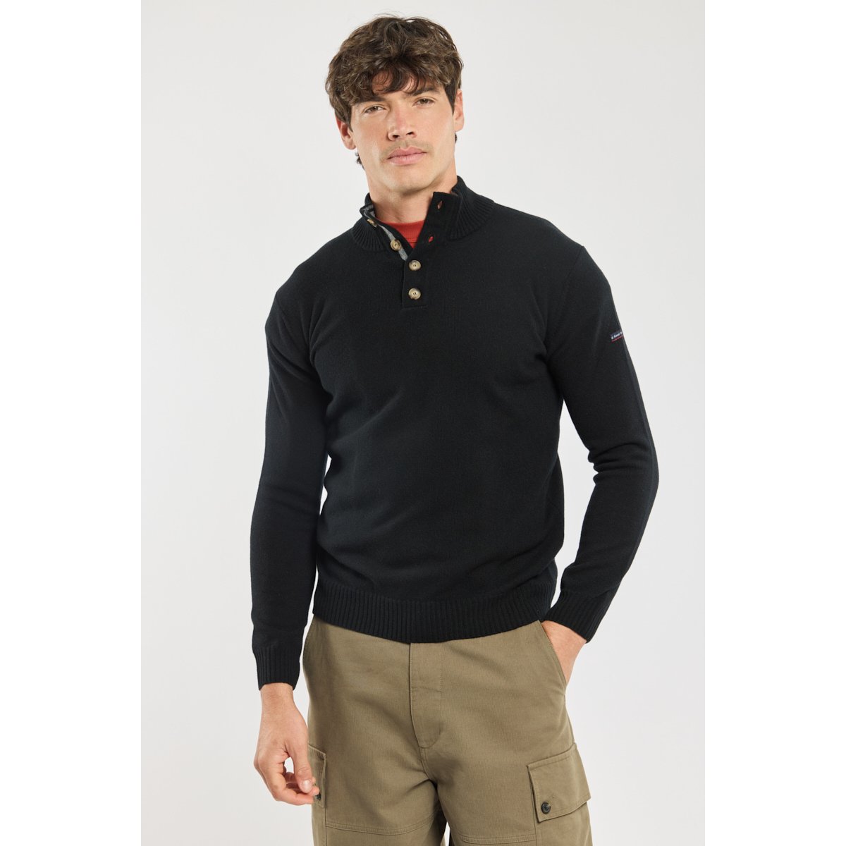 Pull camionneur - laine noir/slate, ARMOR-LUX