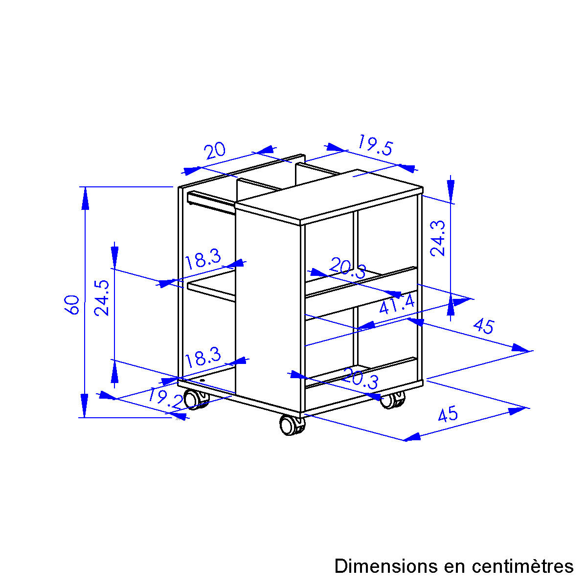 Caisson de rangement mobile beige, GAMI