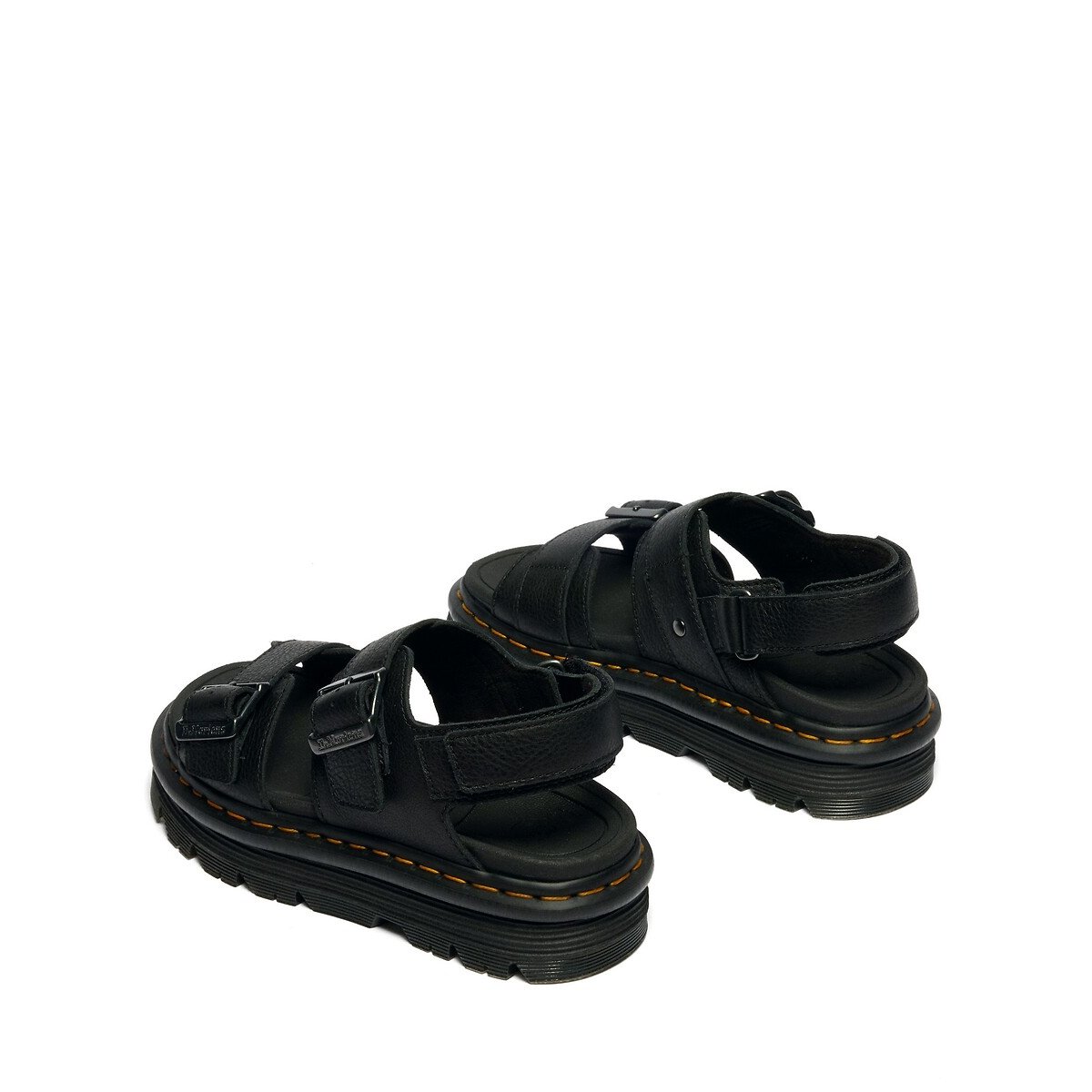 Sandales ZebZag en cuir Pisa noir, DR. MARTENS