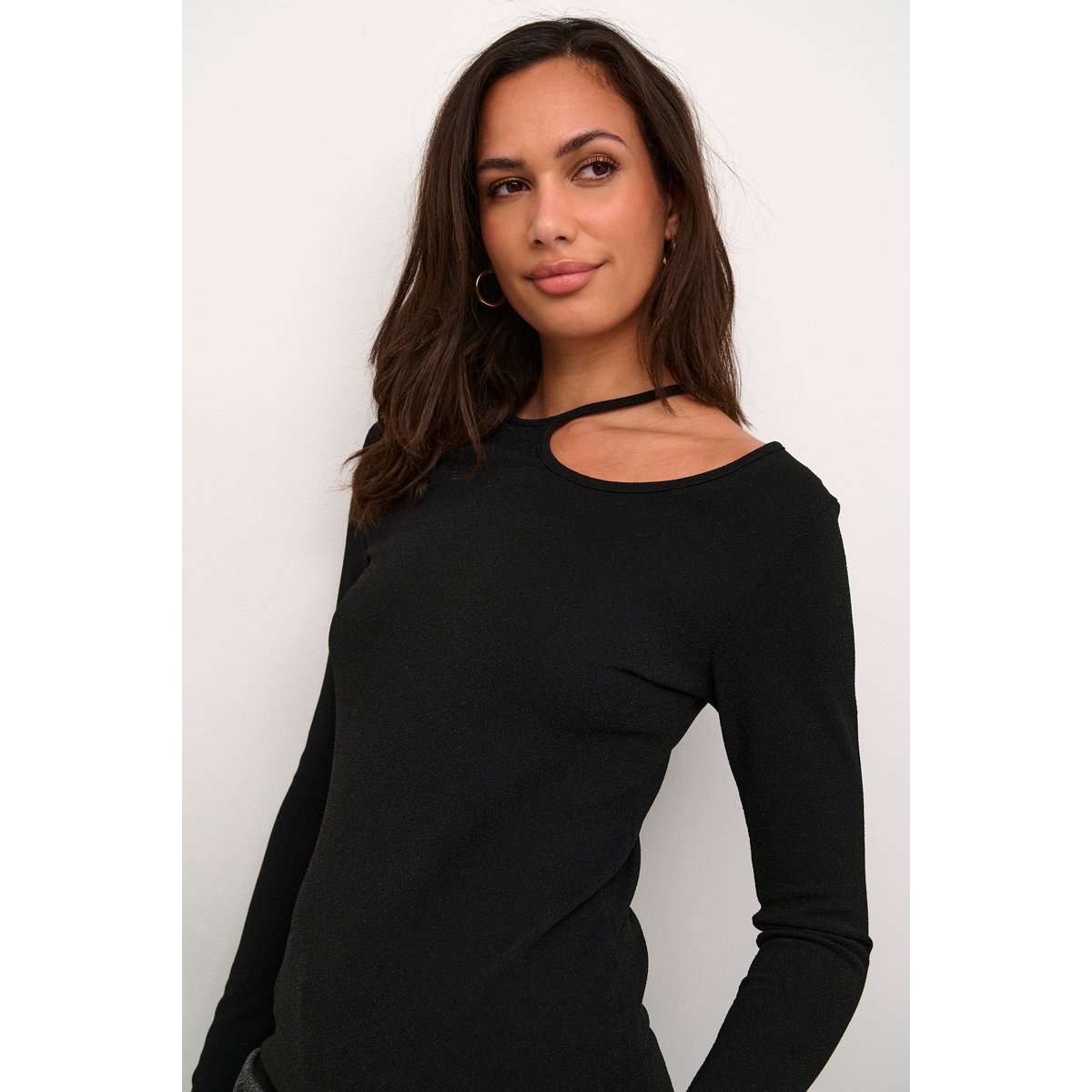 Long sleeved blouse noir black, KAFFE