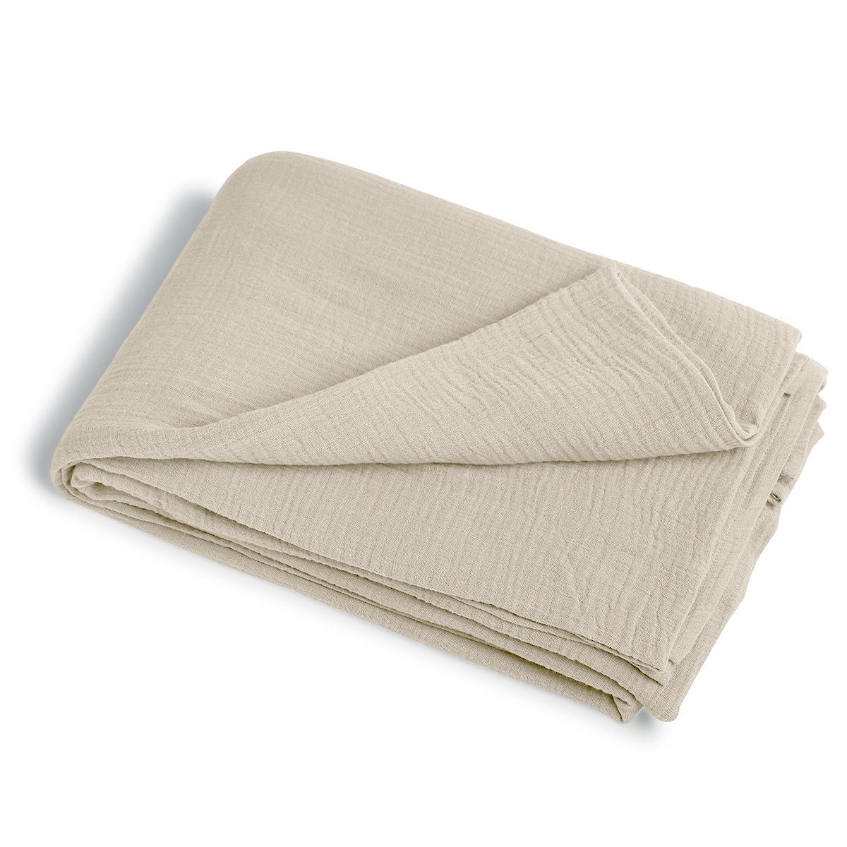 Taie d'oreiller (x2) gaze de coton ALMA Made in Europe beige clair, FEBRONIE