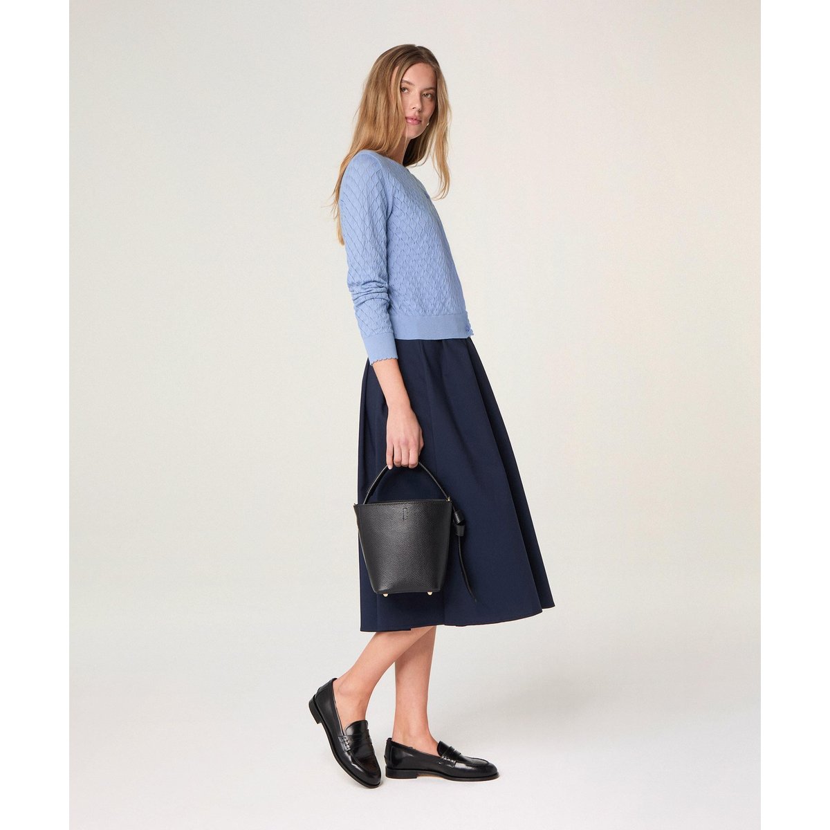 Gilet ajouré en coton bleu gris, RODIER