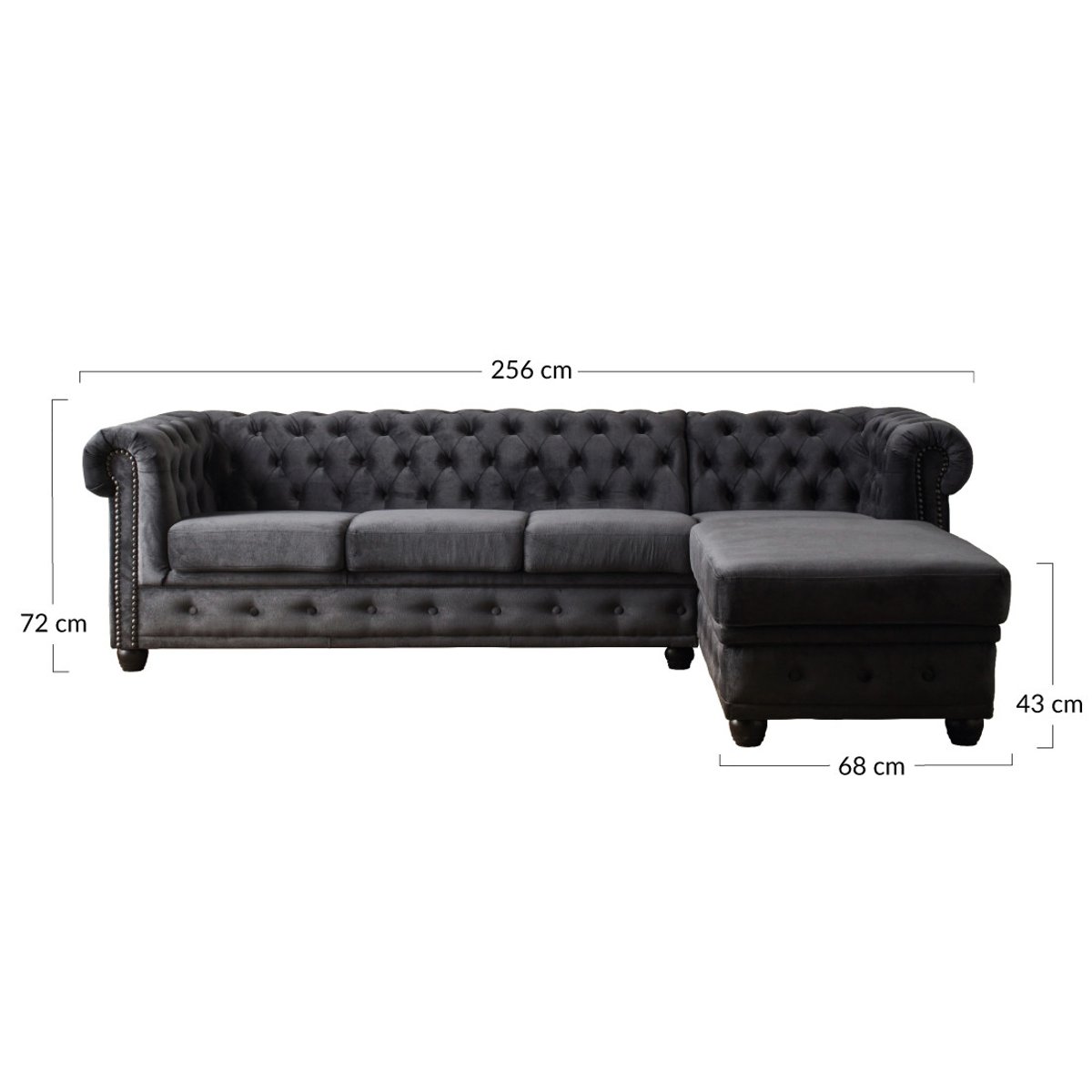 Canapé d'Angle droit 4 places - WILLIAM vert, BEST MOBILIER