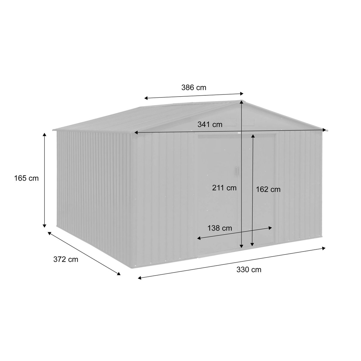Abri de jardin métal 12,99m² avec kit d'ancrage SLACK anthracite, SWEEEK