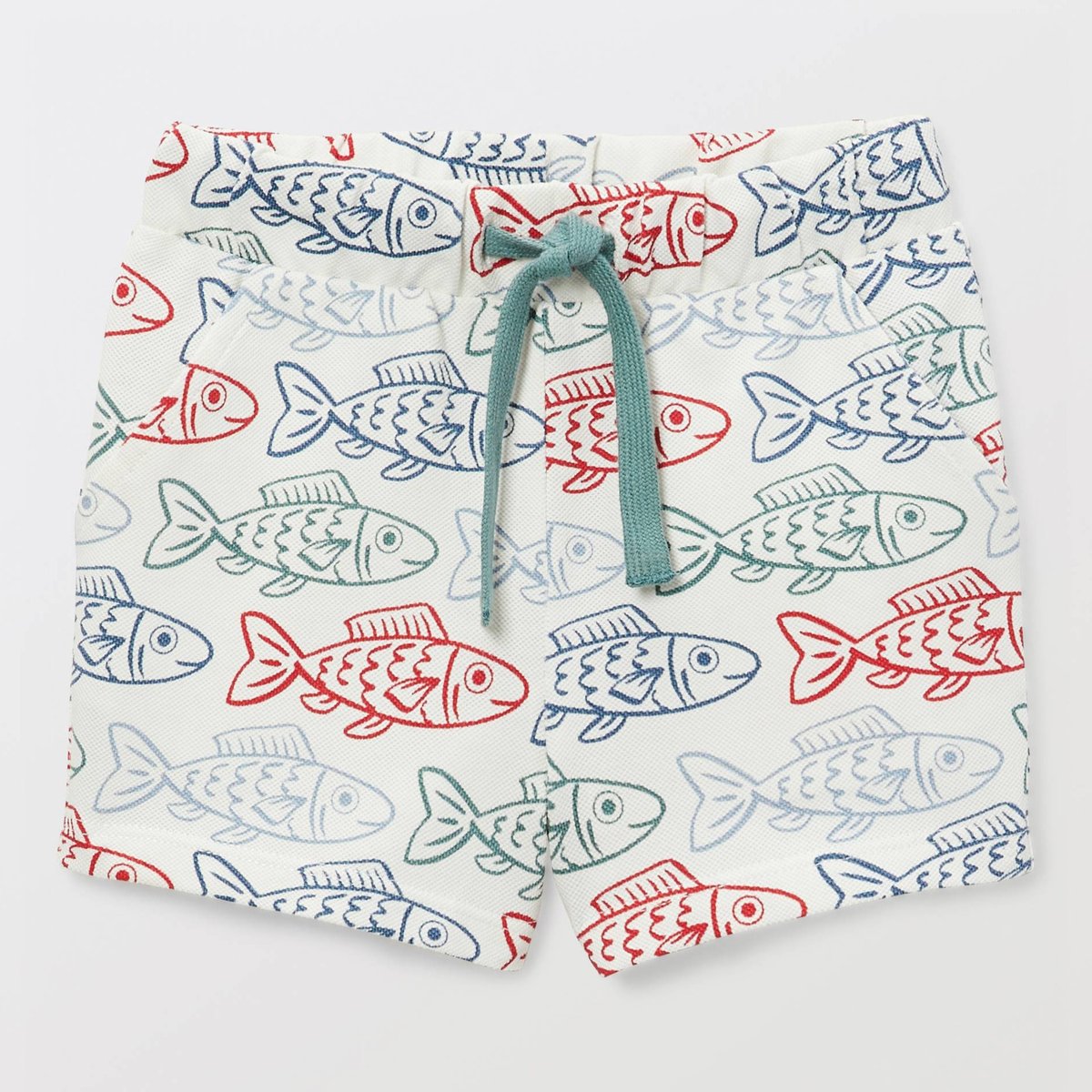 Short imprimé en piqué de coton BIO GOTS ecru, BOUT'CHOU