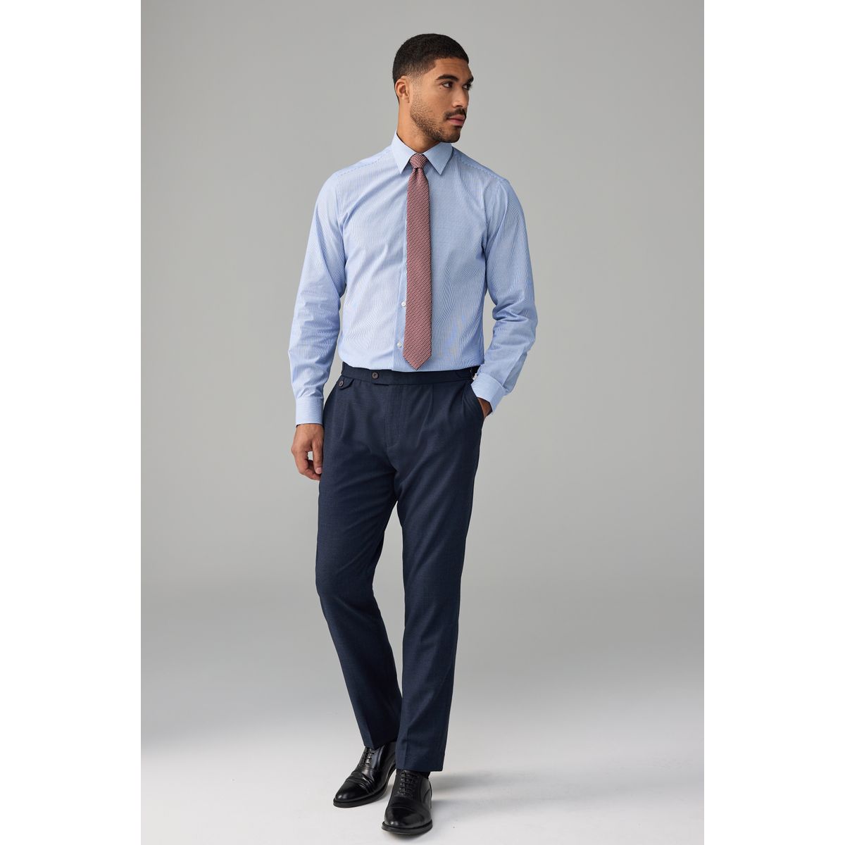 Pantalon avec réglage latéral bleu marine, NEXT