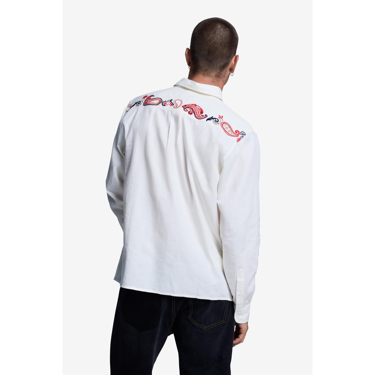 Chemise brodée beige, DESIGUAL