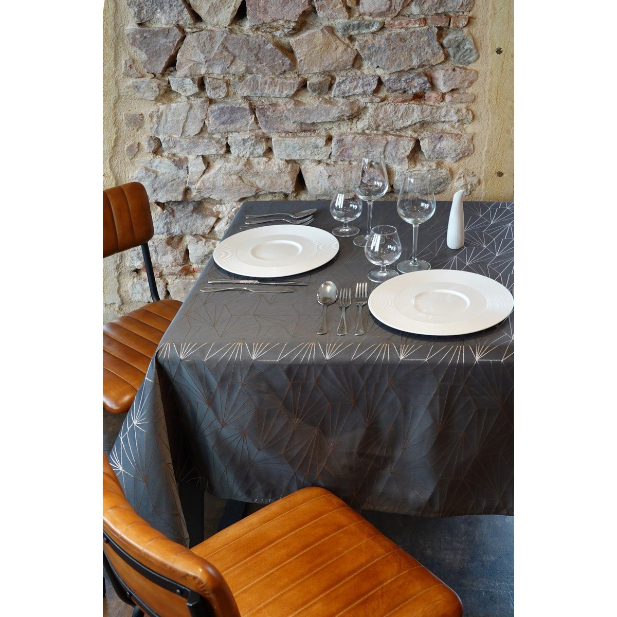 Nappe Facette chic fete anthracite, EDEN