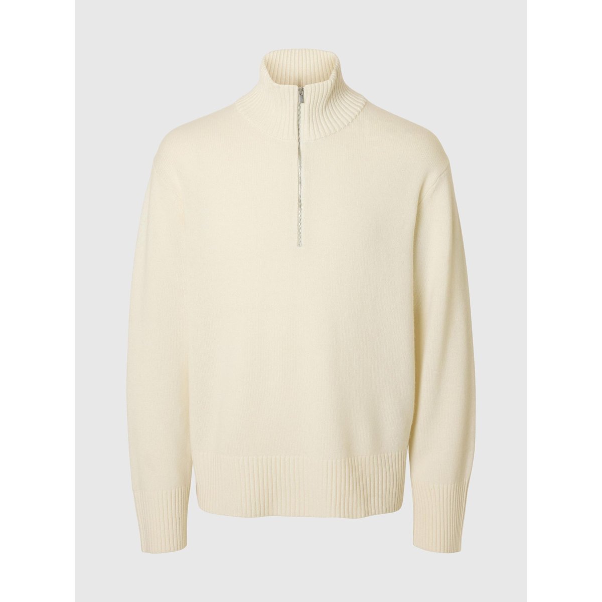 Pull À Demi-Fermeture Éclair blanc - angora, SELECTED