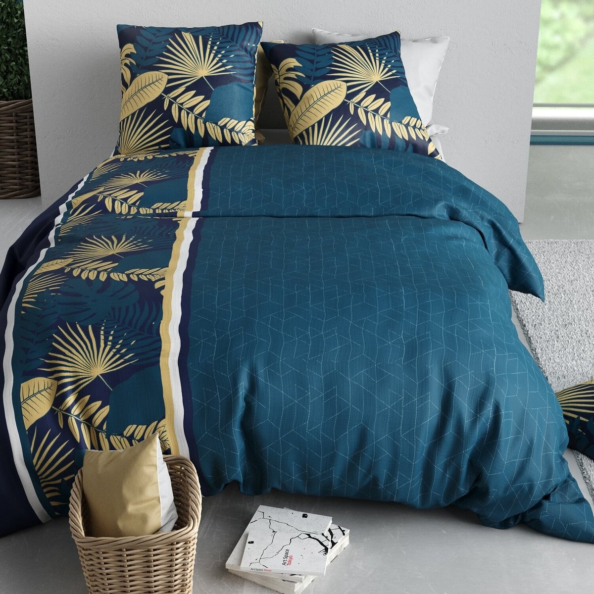 Parure housse de couette imprimée avec taie(s) en coton, Tropeal multicolore, ATELIER DU COTON