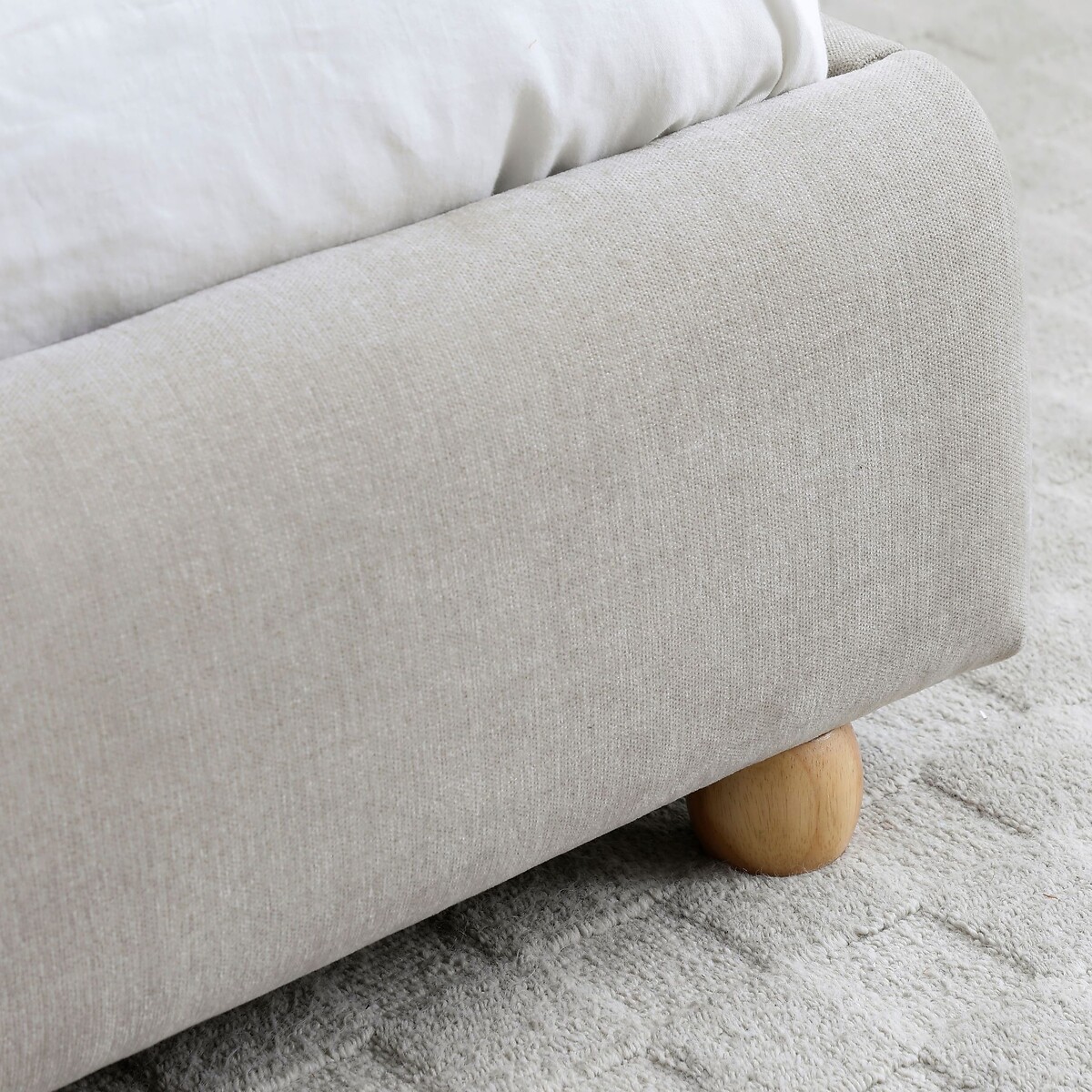 Lilo Chenille Bed in a Box with Curved Headboard natural, SO'HOME