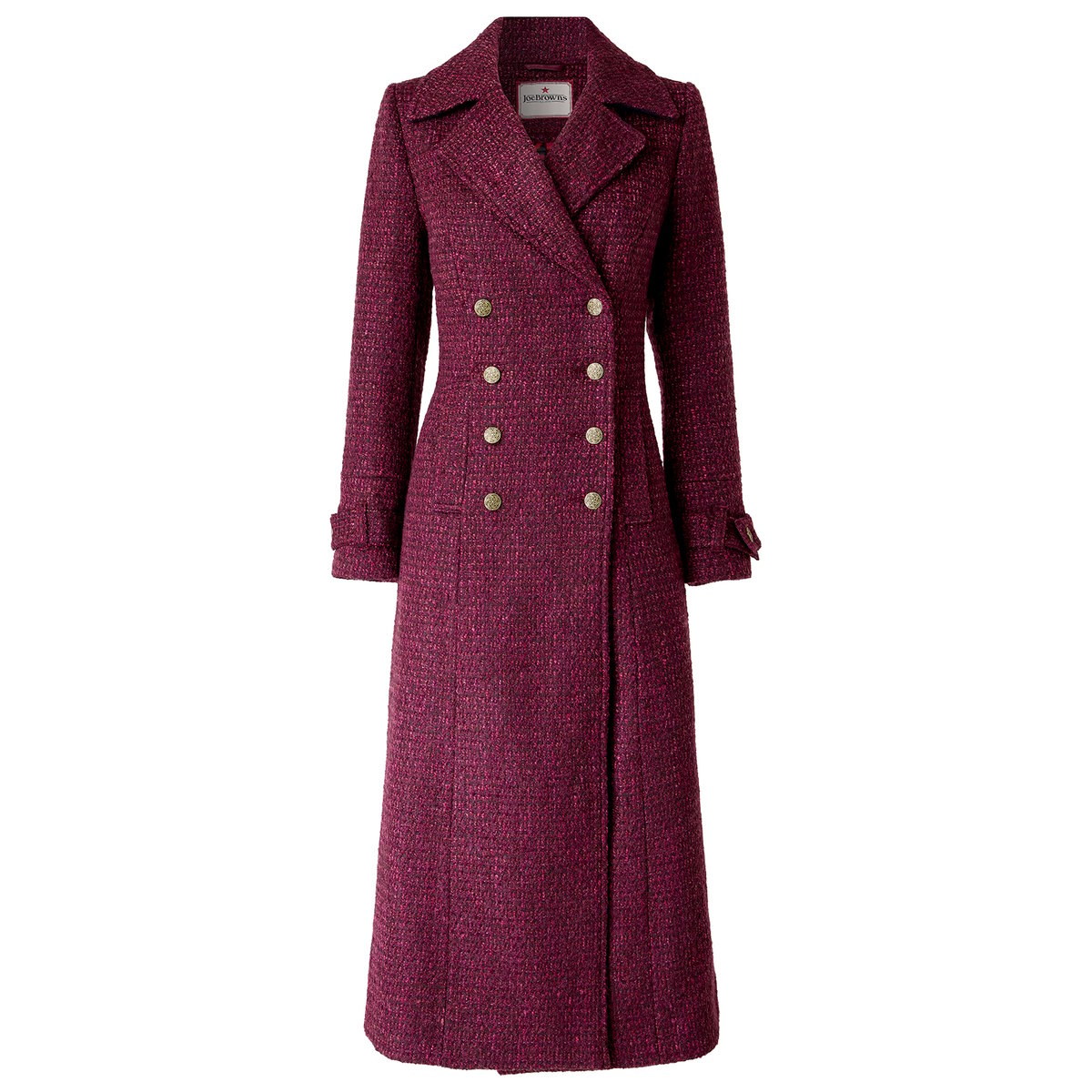 Long Manteau en Tweed Berry Dreams rouge, JOE BROWNS