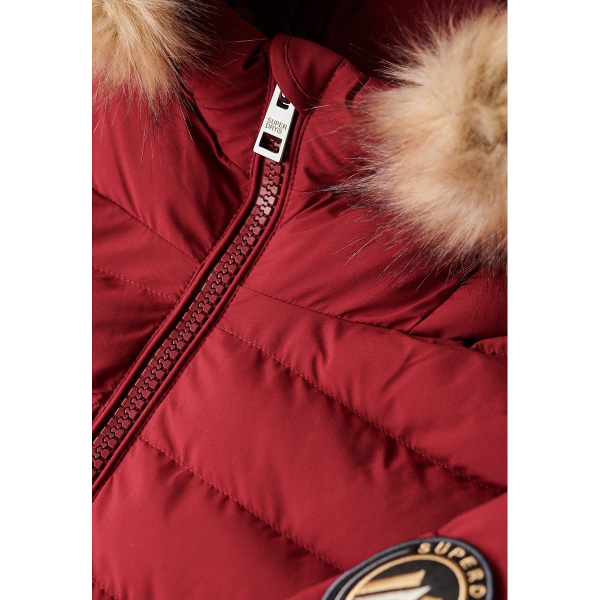 Doudoune courte à capuche Fuji rouge stanton, SUPERDRY