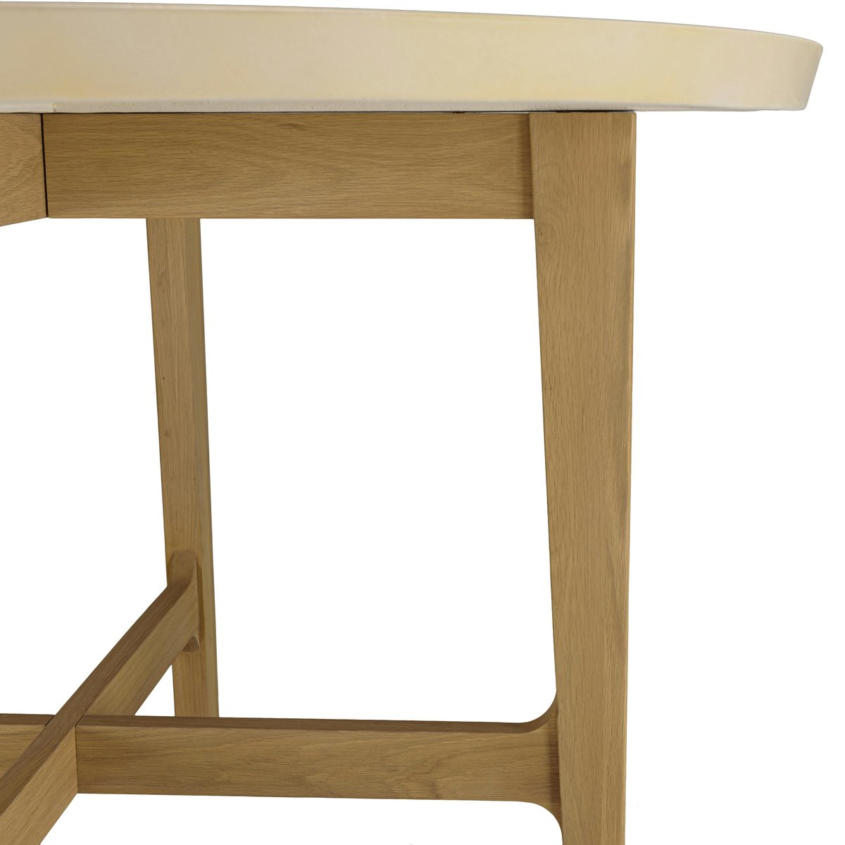 Table à manger ronde 120 cm plateau béton beige BRASILIA beige, PIER IMPORT