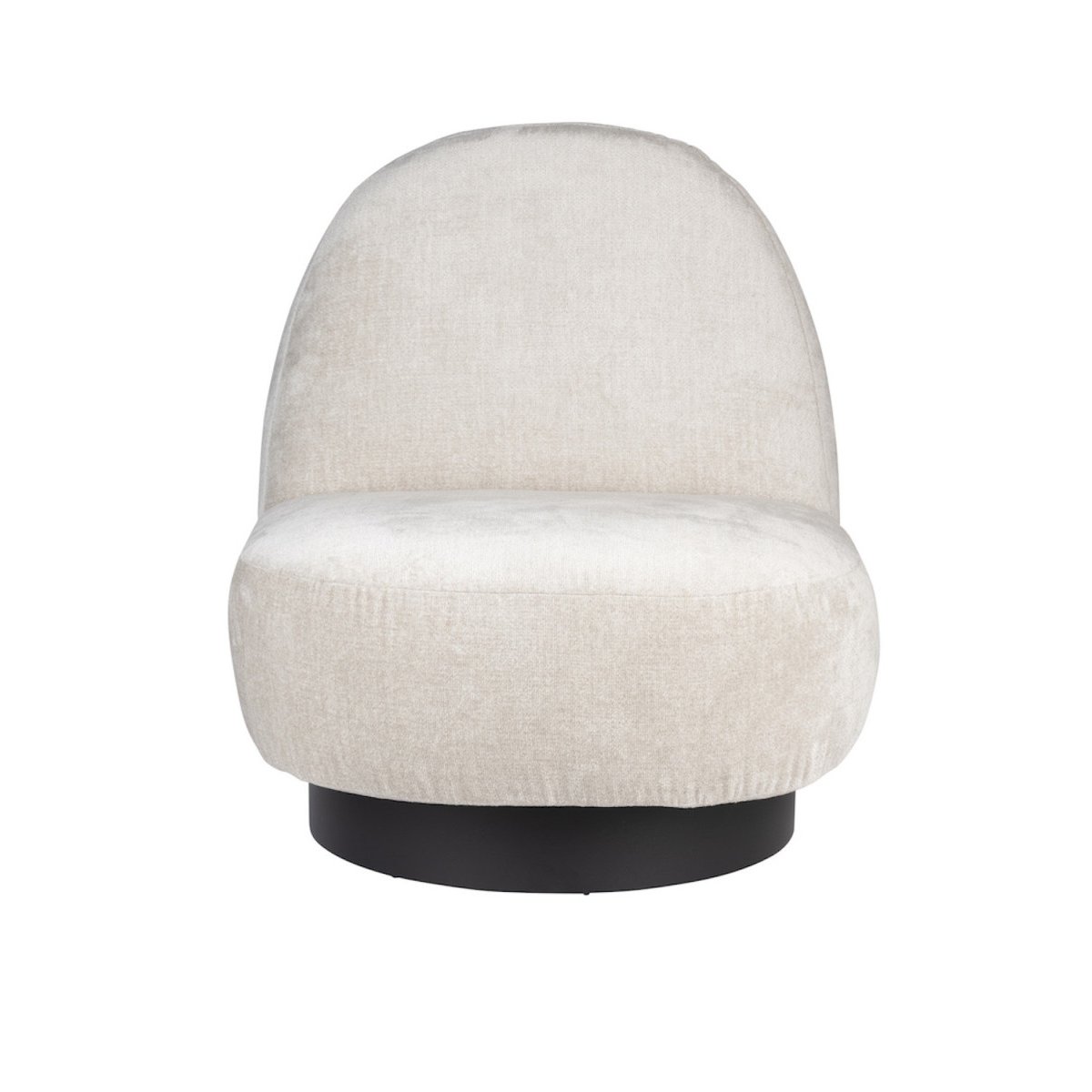 Fauteuil pivotant en tissu doux - EDEN beige, ZUIVER